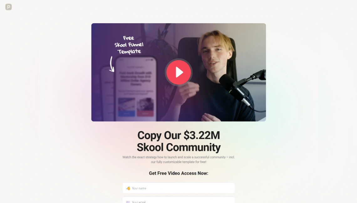 Skool Community VSL Funnel website template