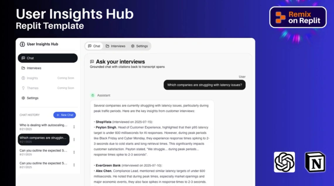 User Insights Hub web application template
