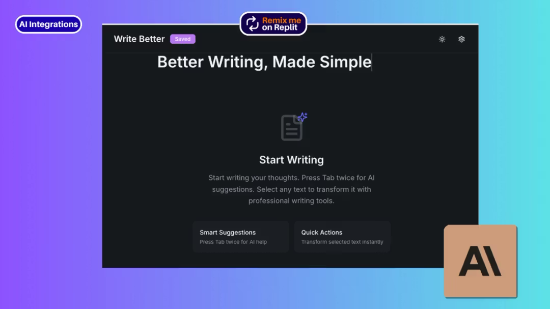 AI Writing Assistant web application template