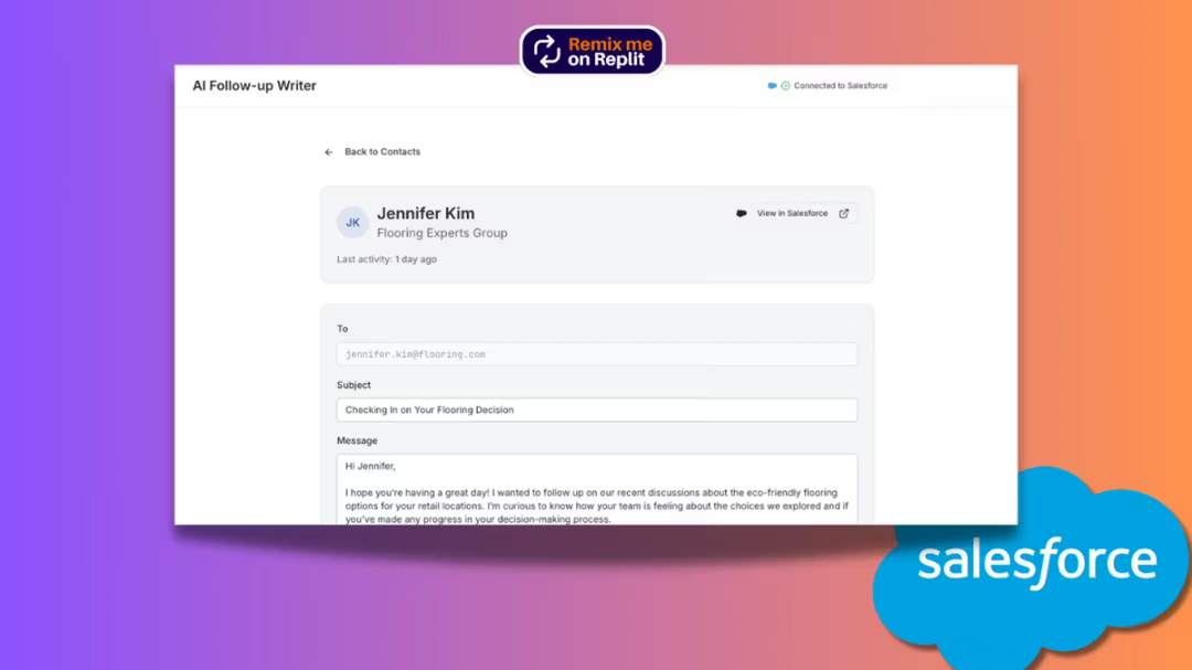AI Follow-Up Writer web application template