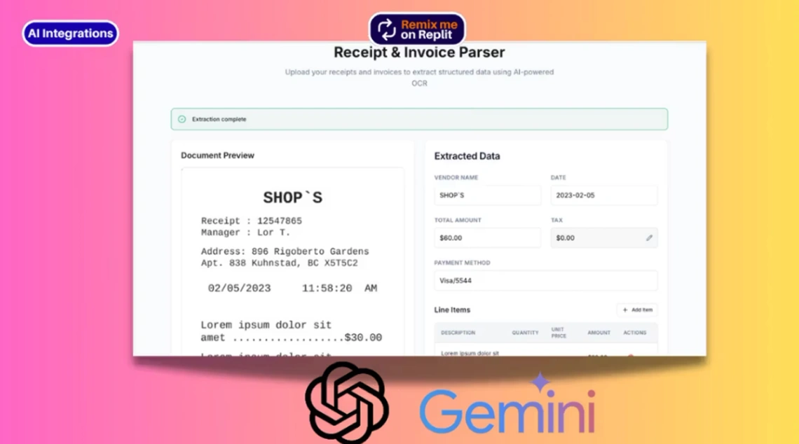 AI Document Parser web application template