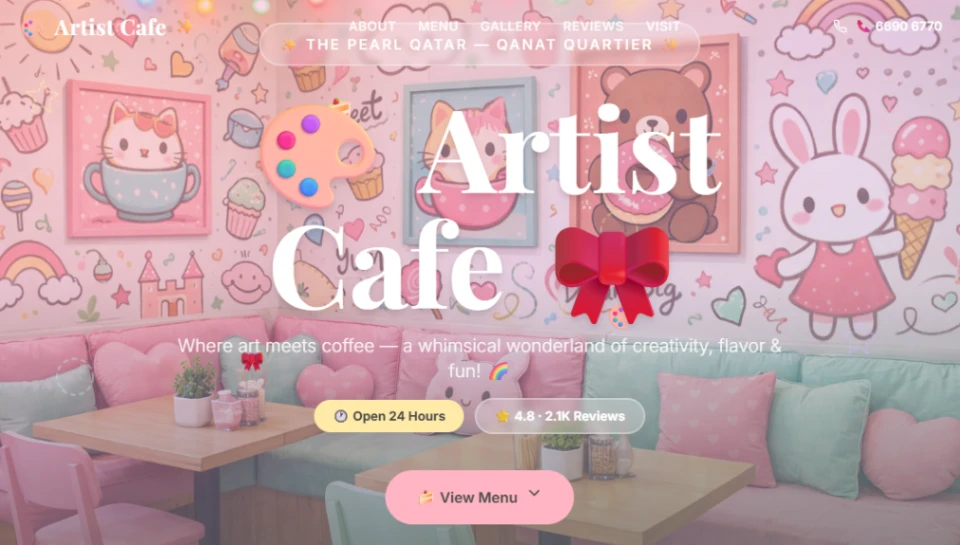 Whimsical Cafe website template