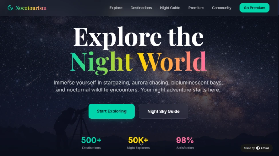 Night Sky Experience website template