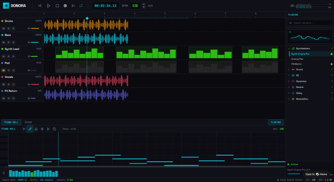 Audio Workstation website template