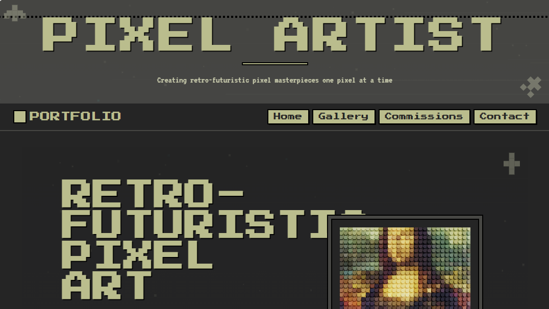 Pixel Artist Portfolio website template