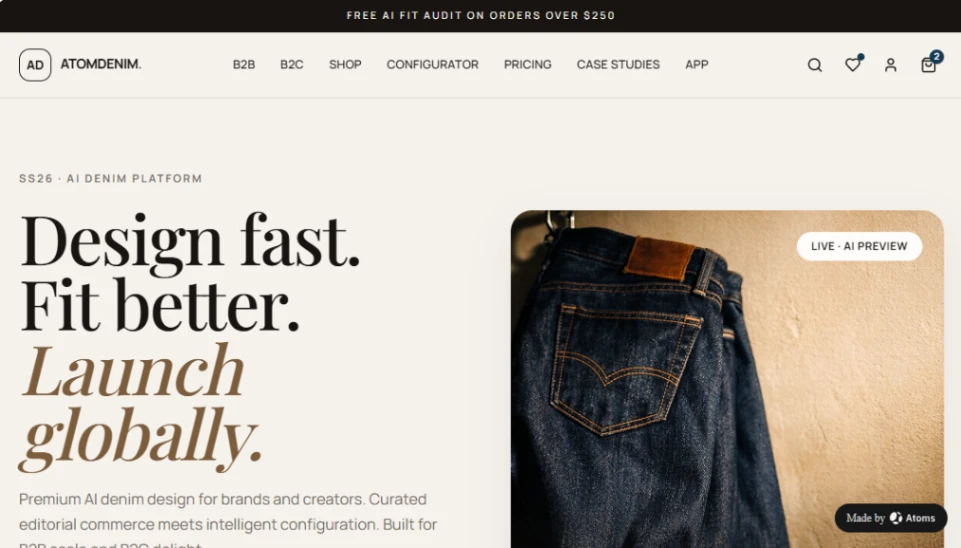 Clothing Brand Design website template