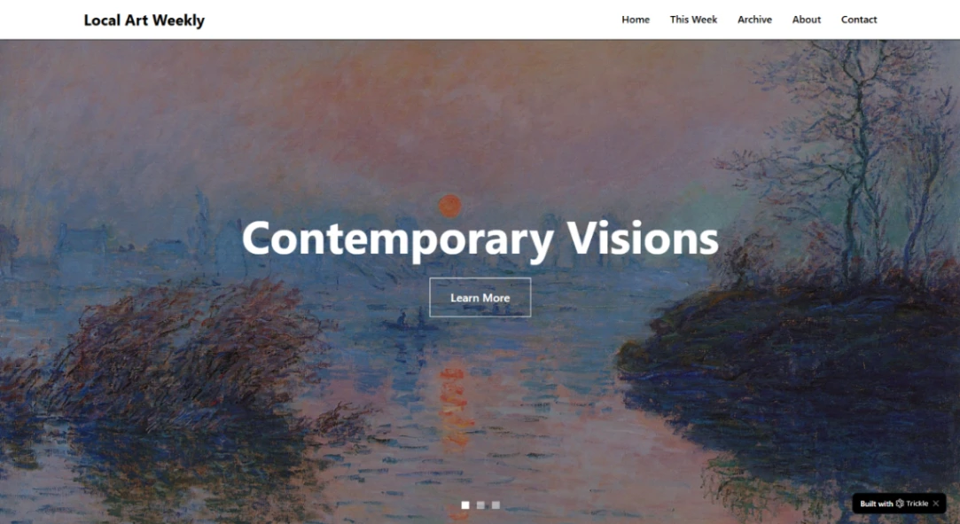 Local Art Events Hub website template
