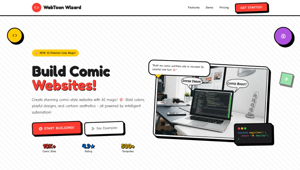 Comic Website Builder website template