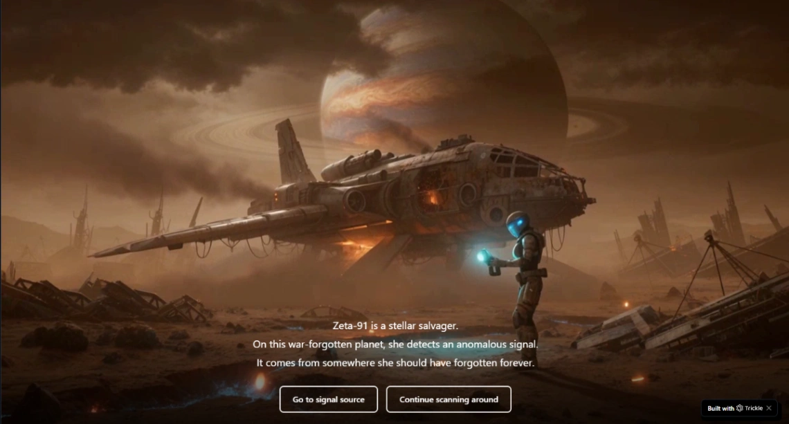 Interactive Story Game website template