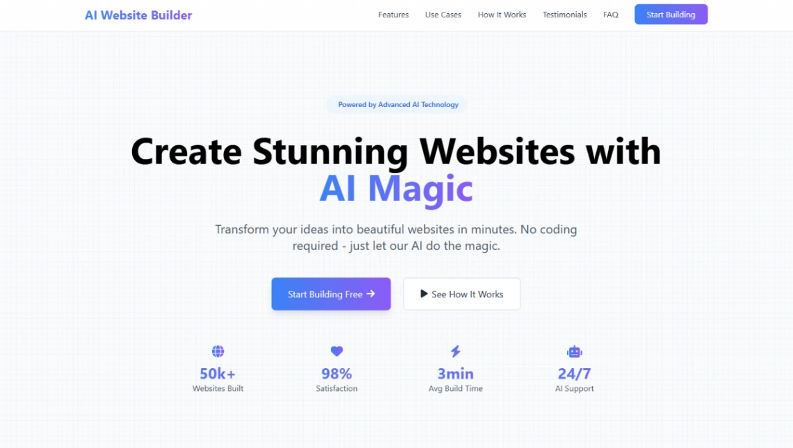 AI Website Builder website template
