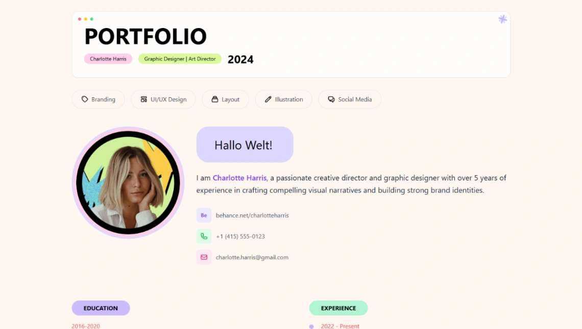 Personal Portfolio website template