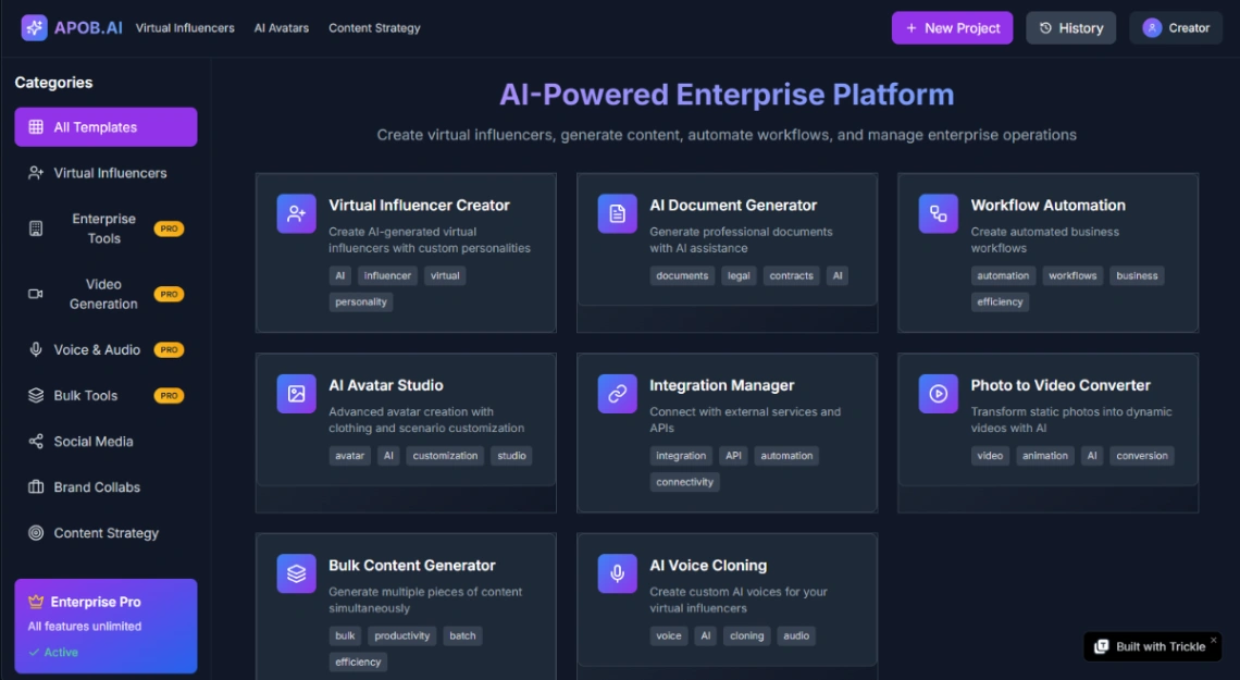 AI Enterprise Platform web application template