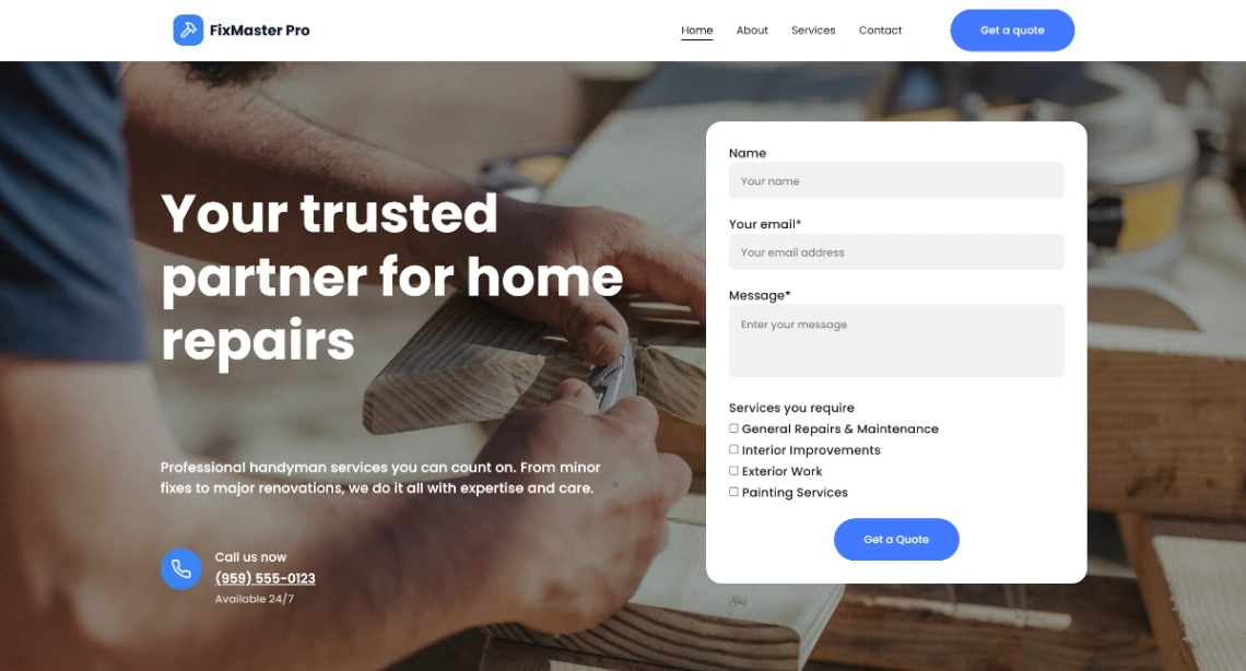 Home Repair website template