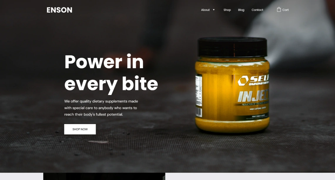 Supplements Website website template