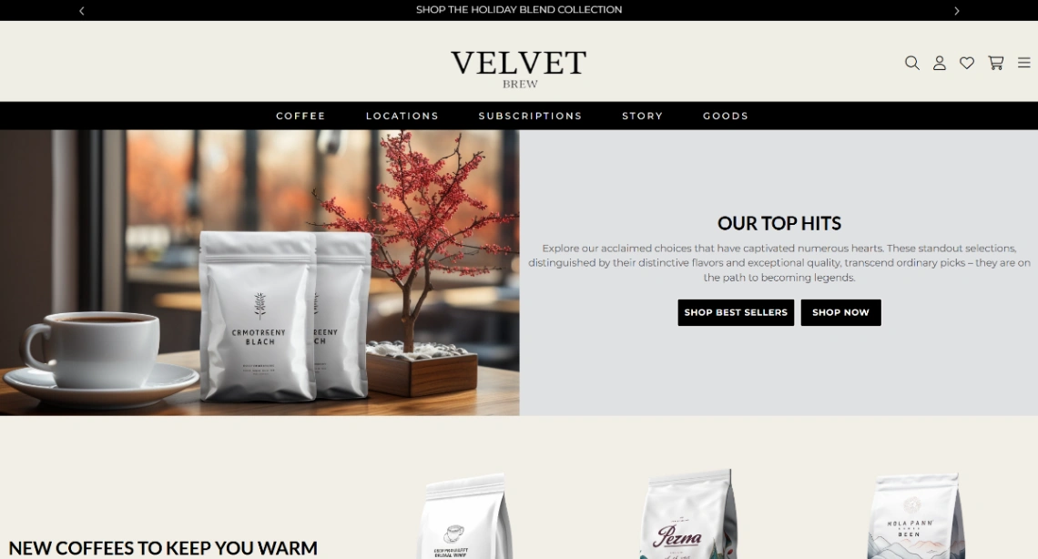 Premium Coffee Store website template