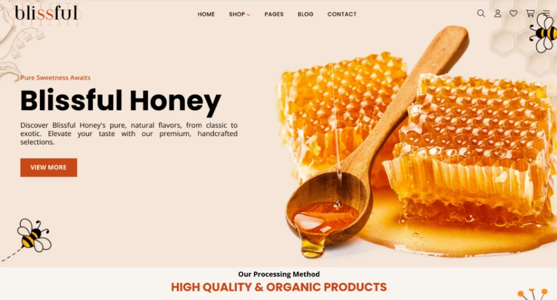 Organic Product Store website template