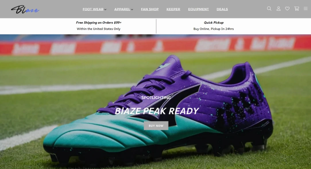 Sports Store website template