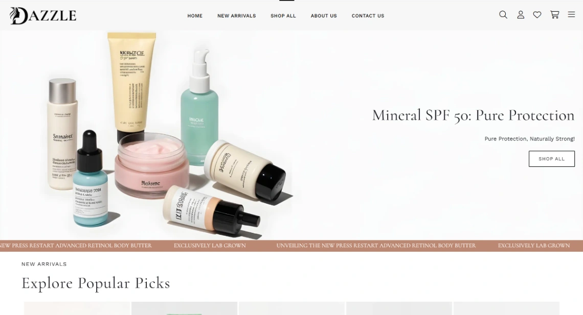 Cosmetics Store website template
