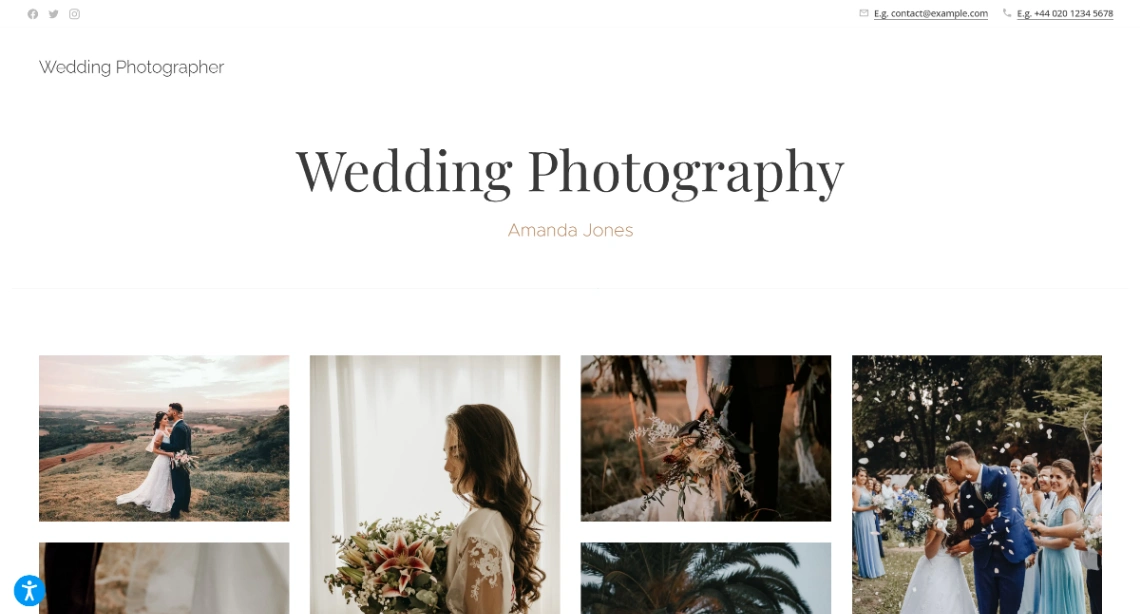 Wedding Photographer website template