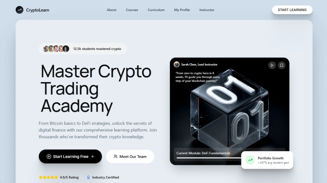 Crypto Trading Academy web application template