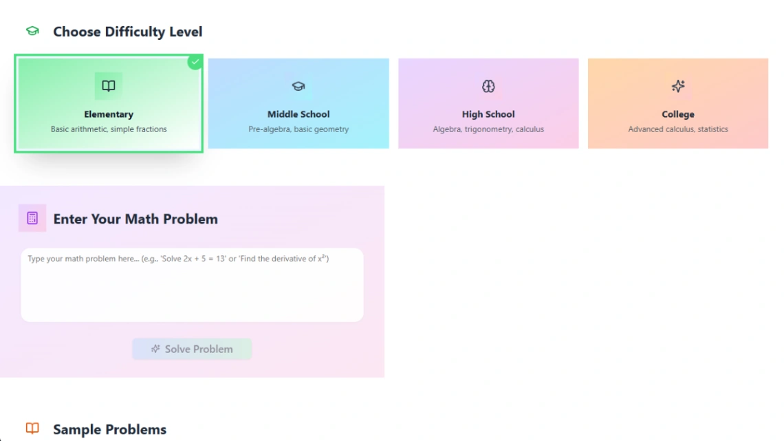 AI Math Solver web application template