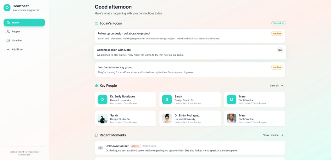 Personal management web application template
