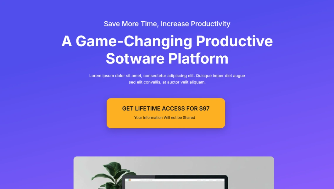 SaaS Sales Page website template