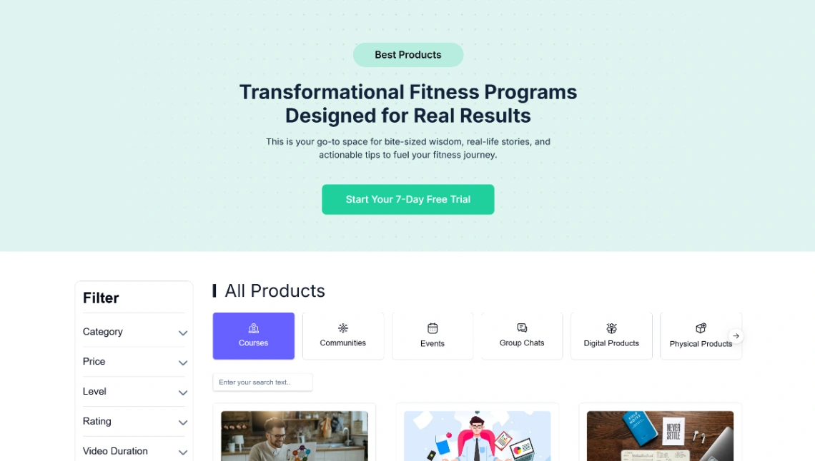 Fitness Programs website template