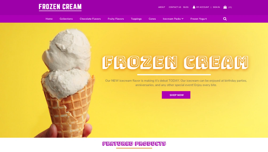 Ice Cream Shop website template