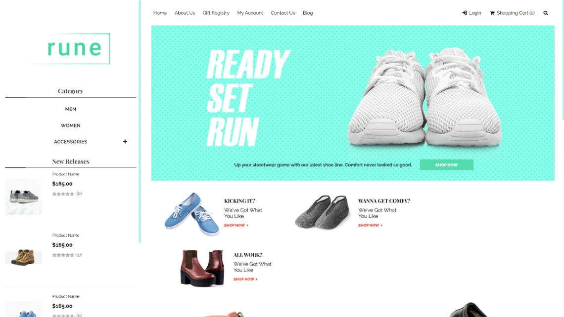 Shoes Online Store website template