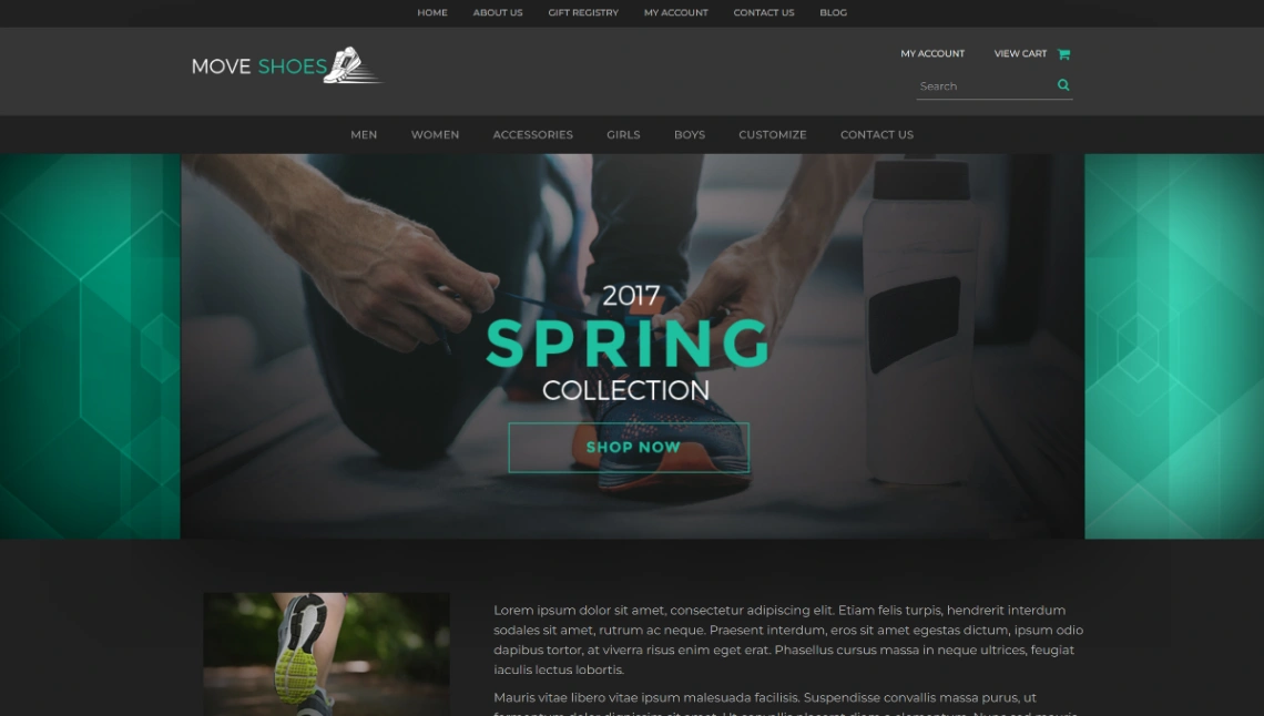 Sporty Shoes Ecommerce website template