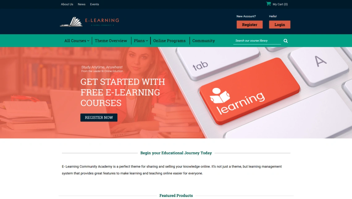 Online Learning website template
