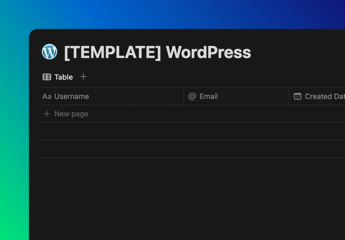 WordPress Blog Management web application template