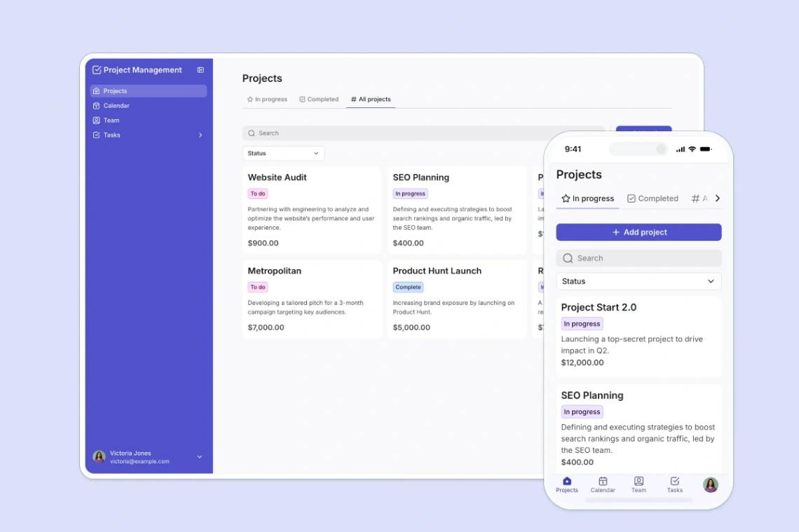 Project Tracker web application template
