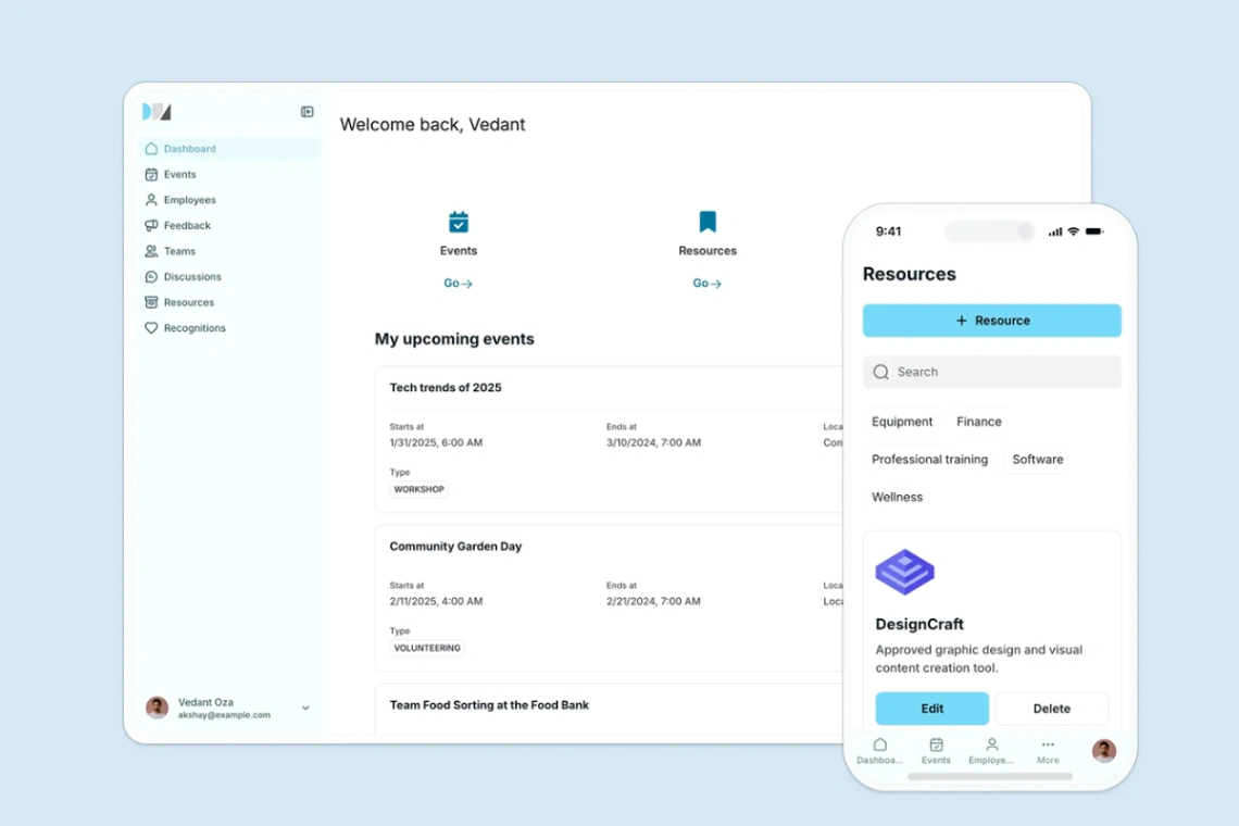 Company Intranet web application template