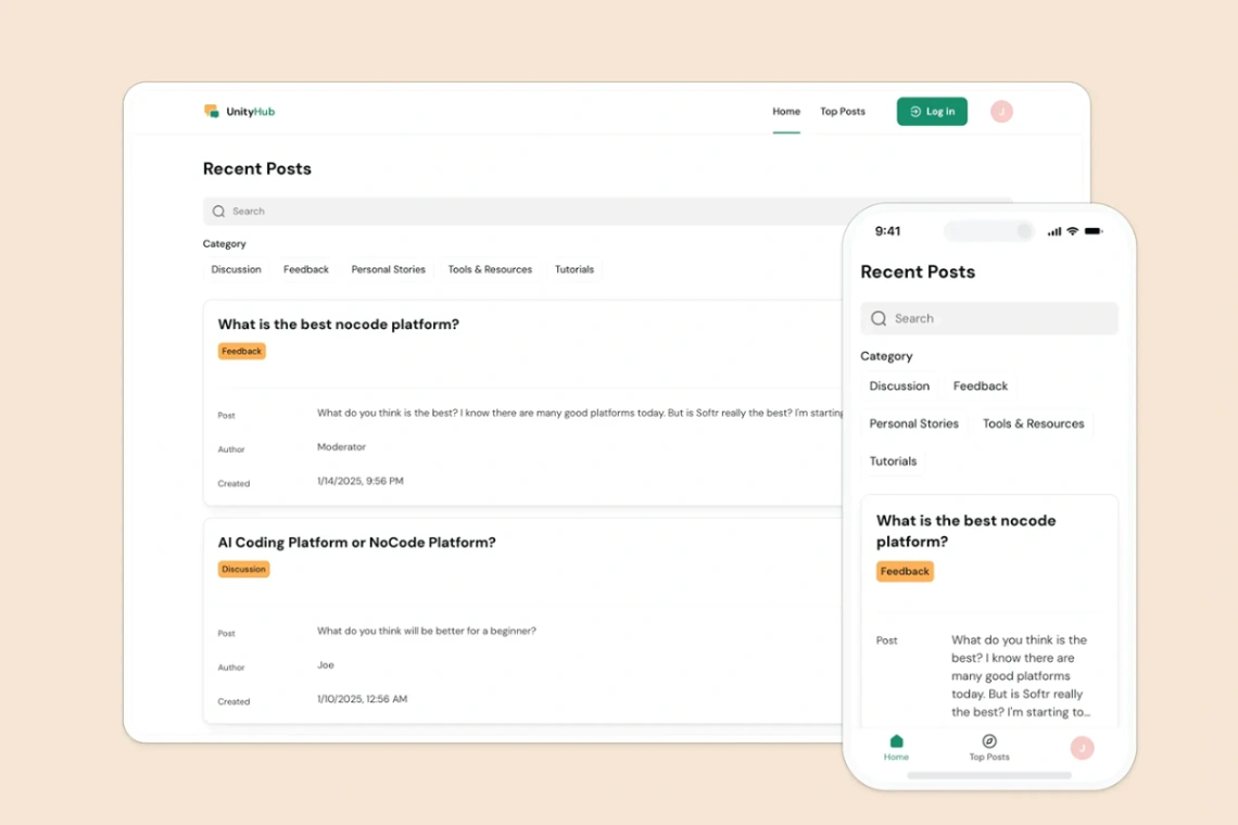 Community Forum web application template