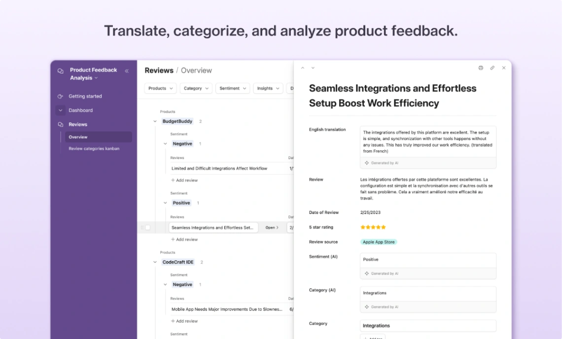 Feedback Analysis web application template
