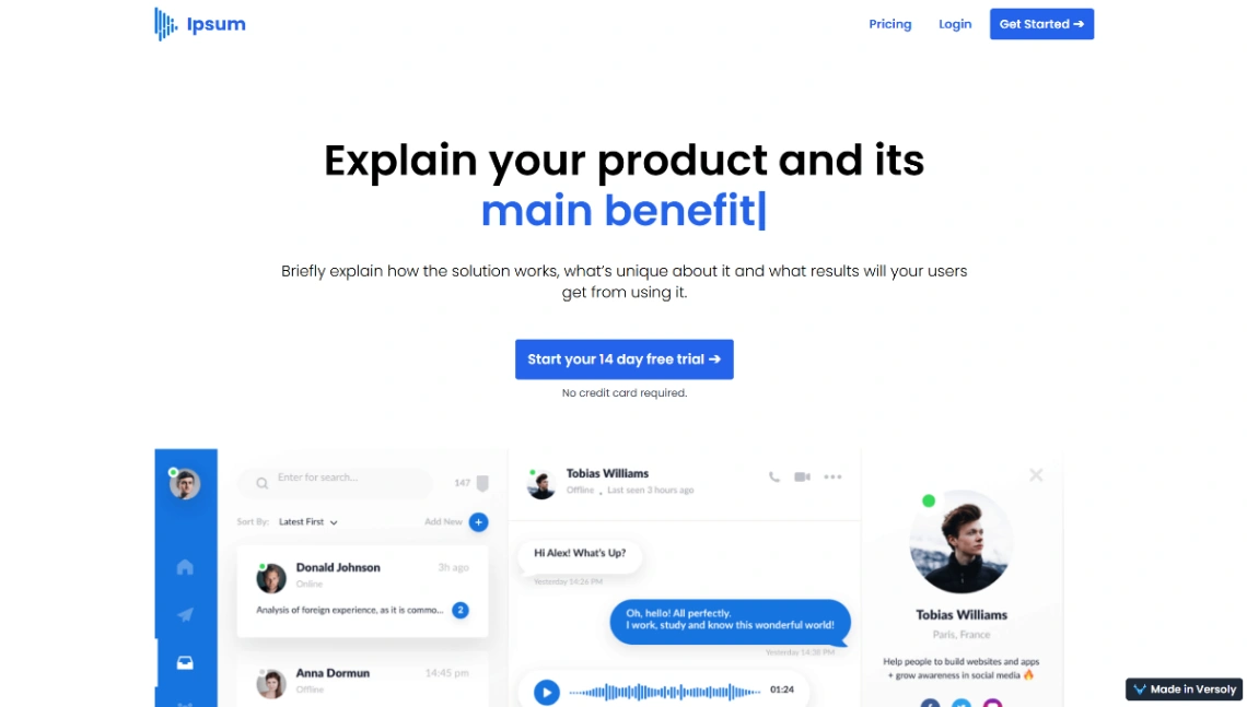 SaaS App website template