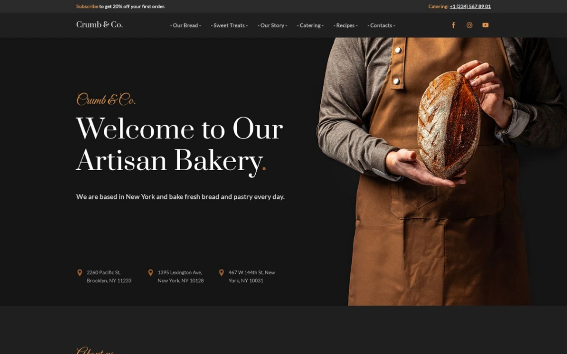 Bakery Website website template