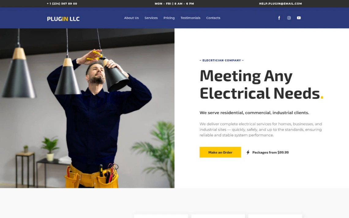 Electrical Services website template
