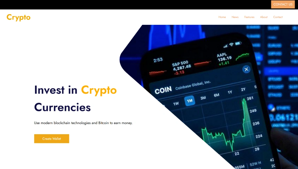 Crypto Website website template