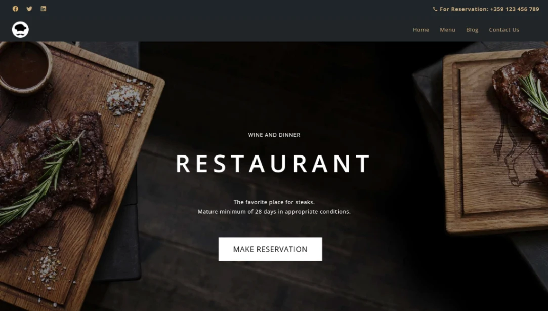 High-end Restaurant website template
