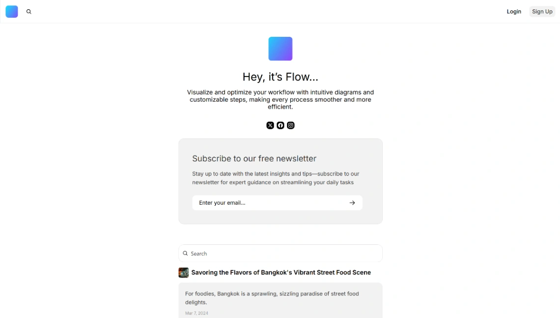 Flow Newsletter website template