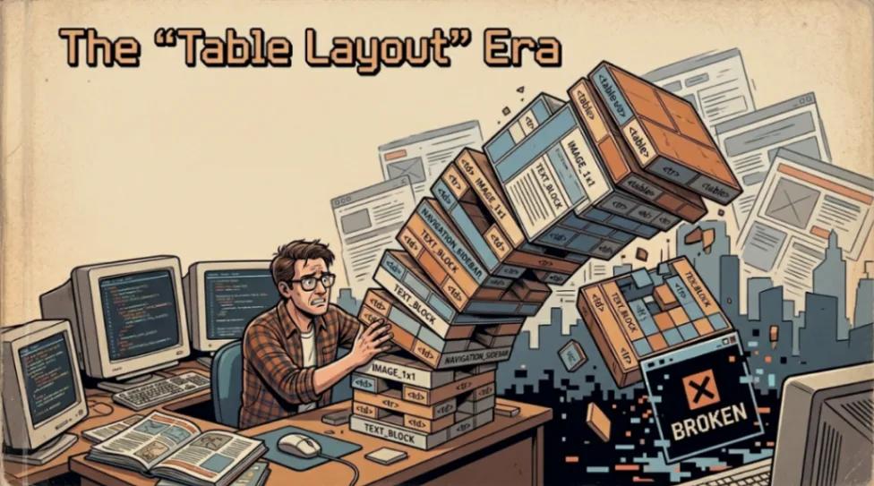 Web Builders and the Table Layout Era: How It Broke the Web