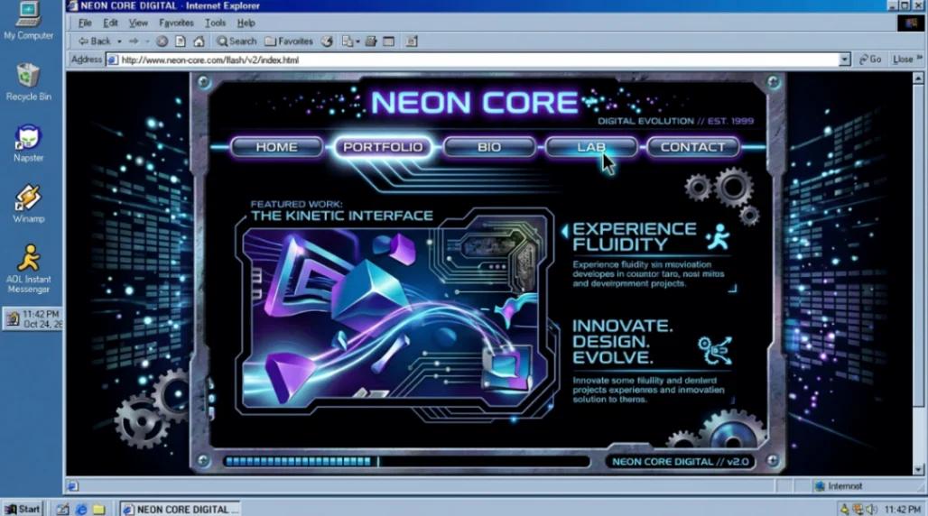 Adobe Flash golden era website design circa 2001.
