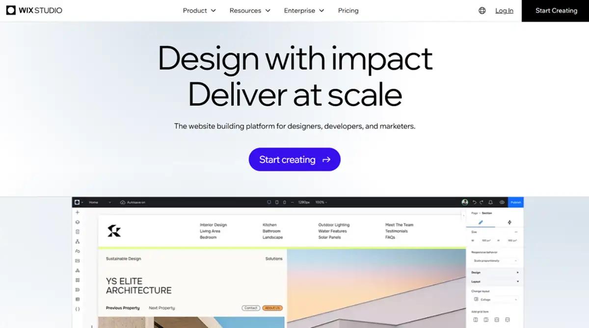 Wix Studio No Code website builder 2026