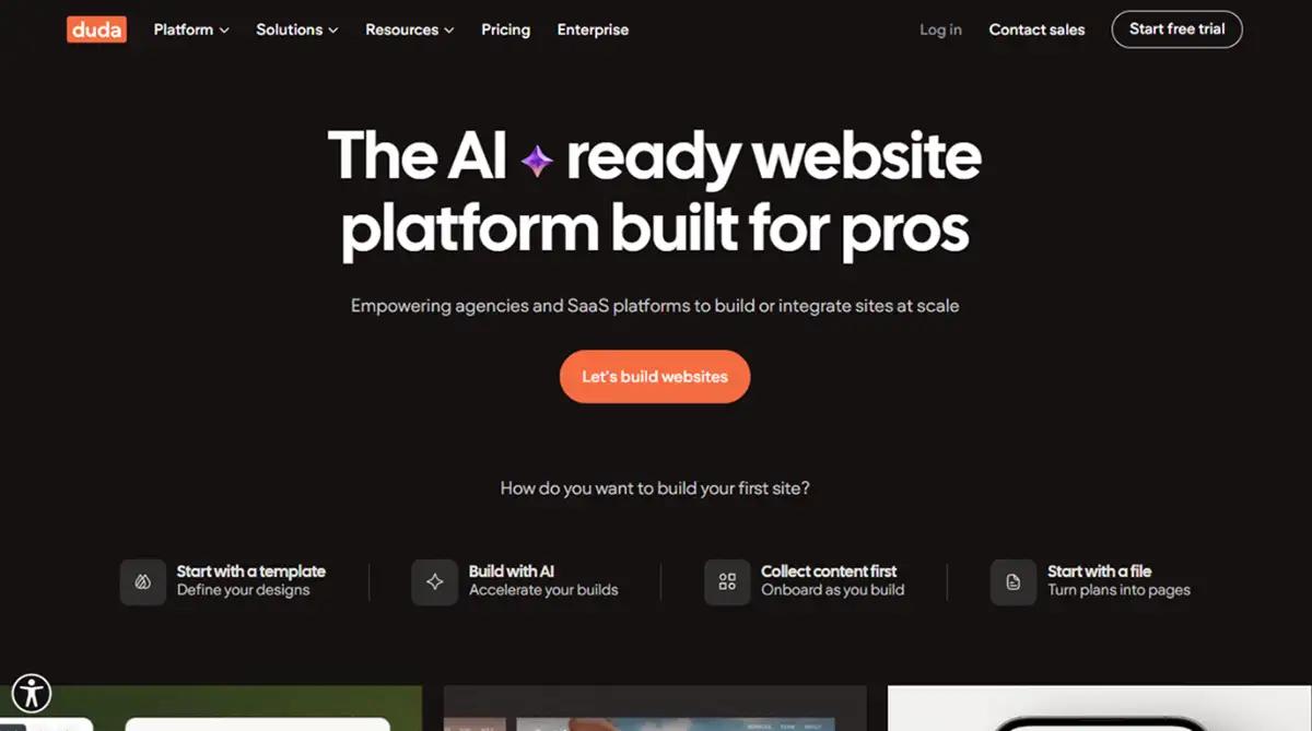 Duda no code website builder 2026