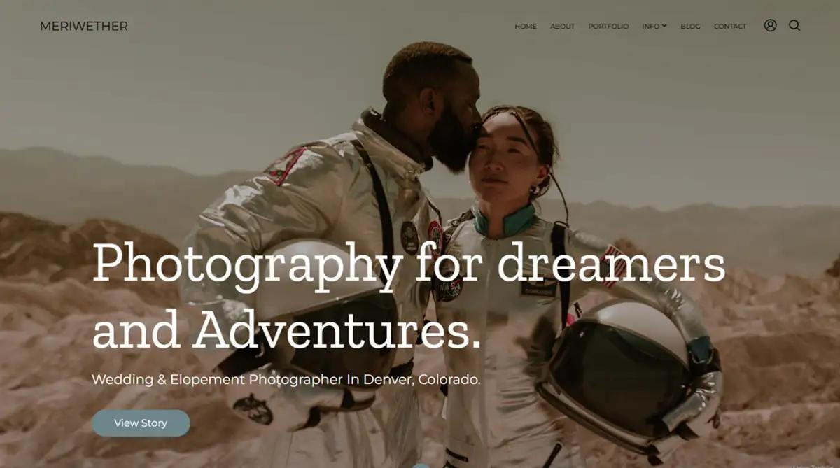Zenfolio cinematic wedding photographer template