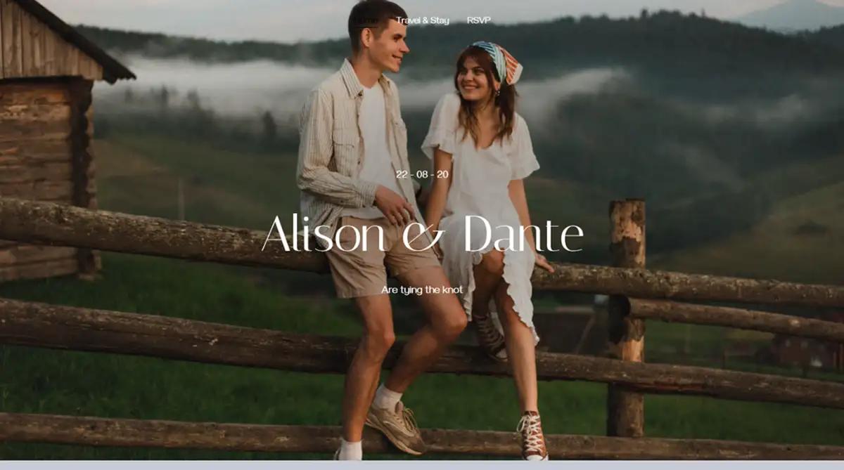 Hostinger Dante wedding wesbite template