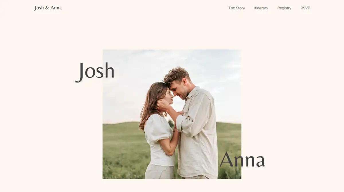 Hostinger Festus cozy intimate wedding website template